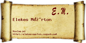 Elekes Márton névjegykártya