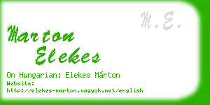 marton elekes business card